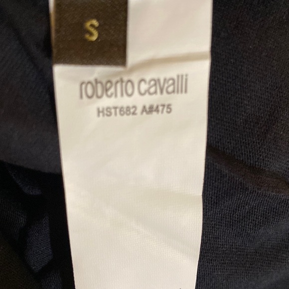 Roberto Cavalli Black Cotton Logo Unisex Tee New With Tags - Picture 10 of 11